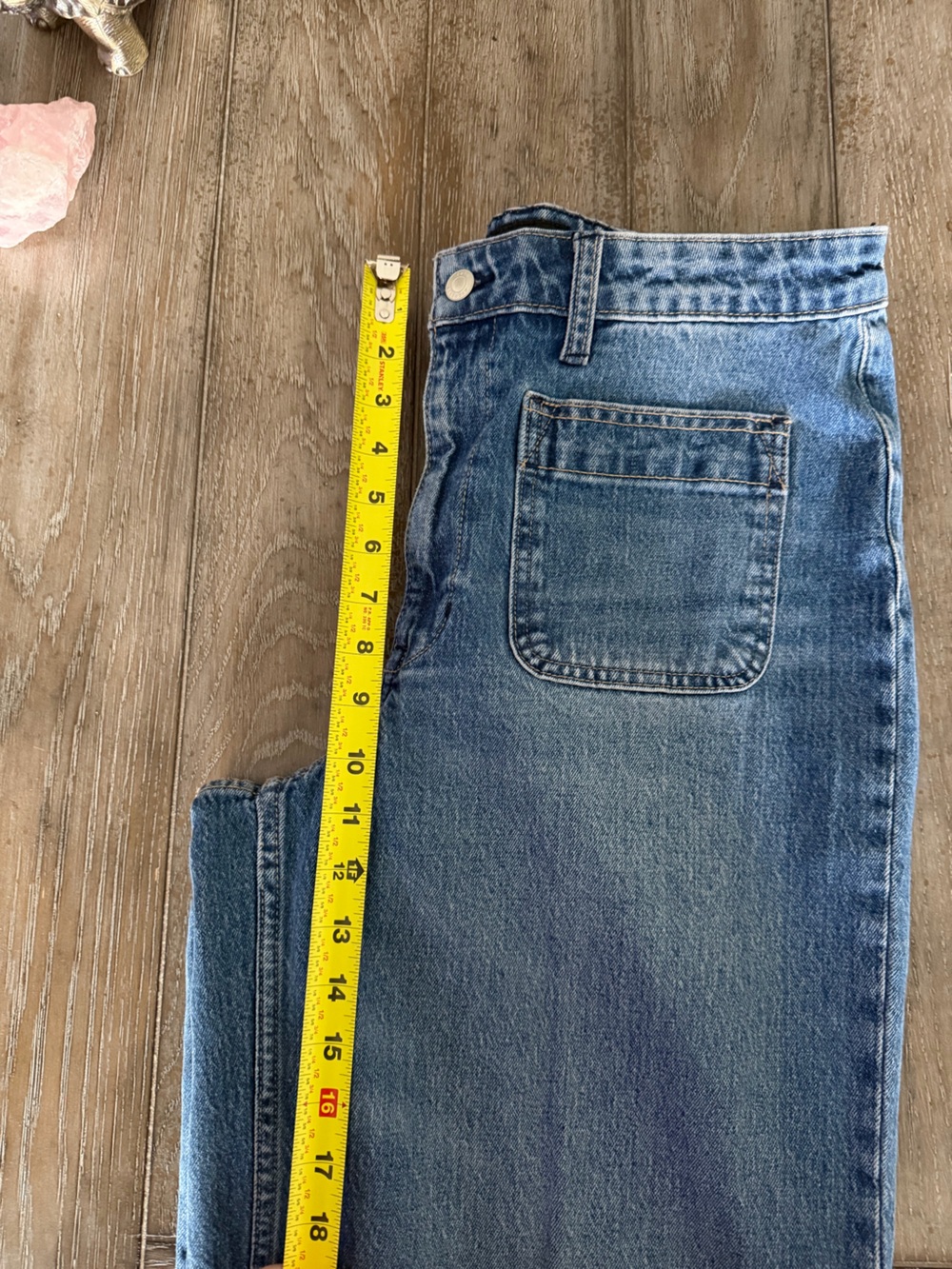 Free Assembly Blue Jeans with Patch Pockets - Picture 7 of 11